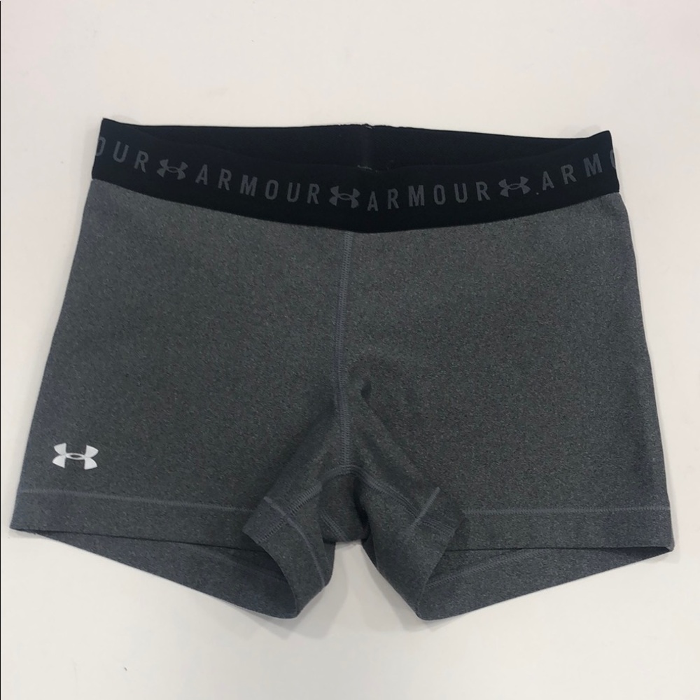 Under Armour Women's Charcoal and Black Compression Shorts